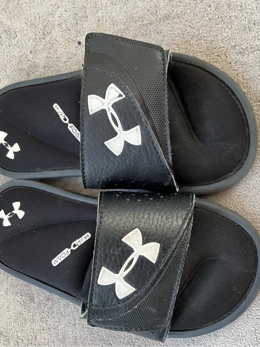 Under Armour Black Kids' Slide Sandals with White Logo